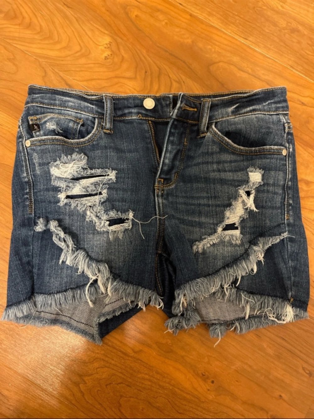 Judy Blue distresses Dark Blue Denim Women's Shorts